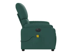 Poltrona reclinável de massagens elétrica tecido verde-escuro SHL721153