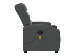 Poltrona reclinável de massagens elétrica tecido cinza-escuro SHL954506
