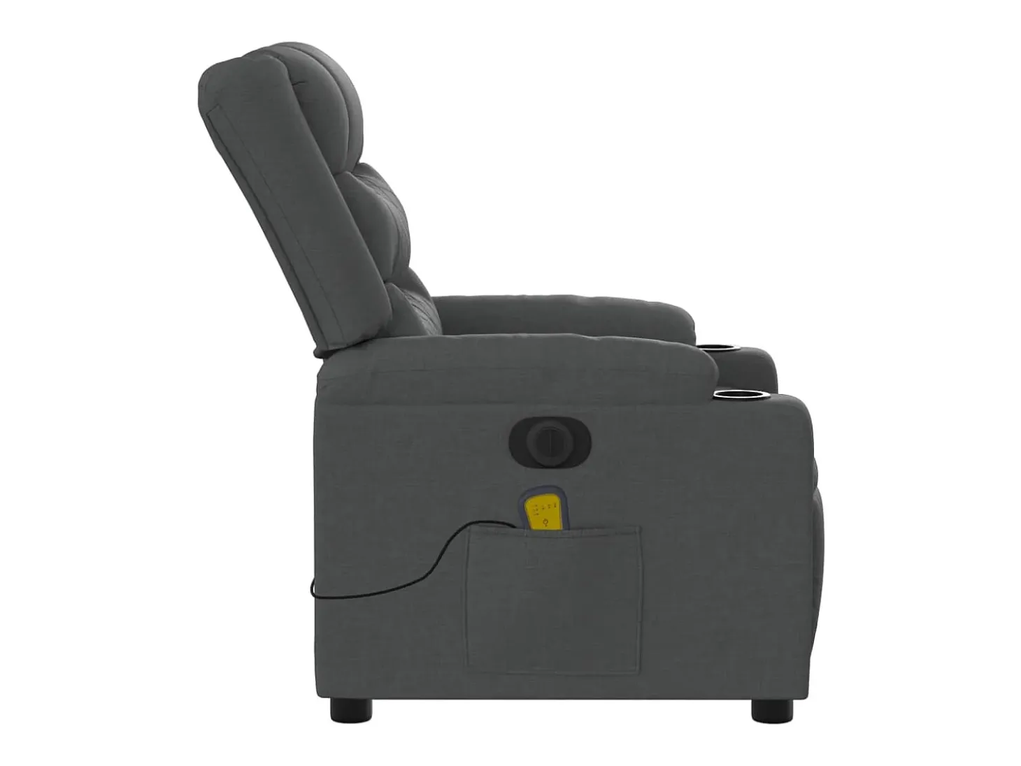 Poltrona reclinável de massagens elétrica tecido cinza-escuro SHL954506