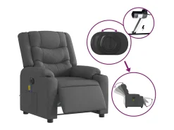 Poltrona reclinável de massagens elétrica tecido cinza-escuro SHL954506