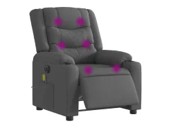 Poltrona reclinável de massagens elétrica tecido cinza-escuro SHL954506
