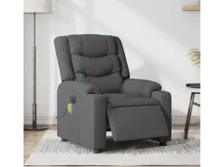 Poltrona reclinável de massagens elétrica tecido cinza-escuro SHL954506