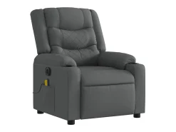 Poltrona reclinável de massagens elétrica tecido cinza-escuro SHL954506