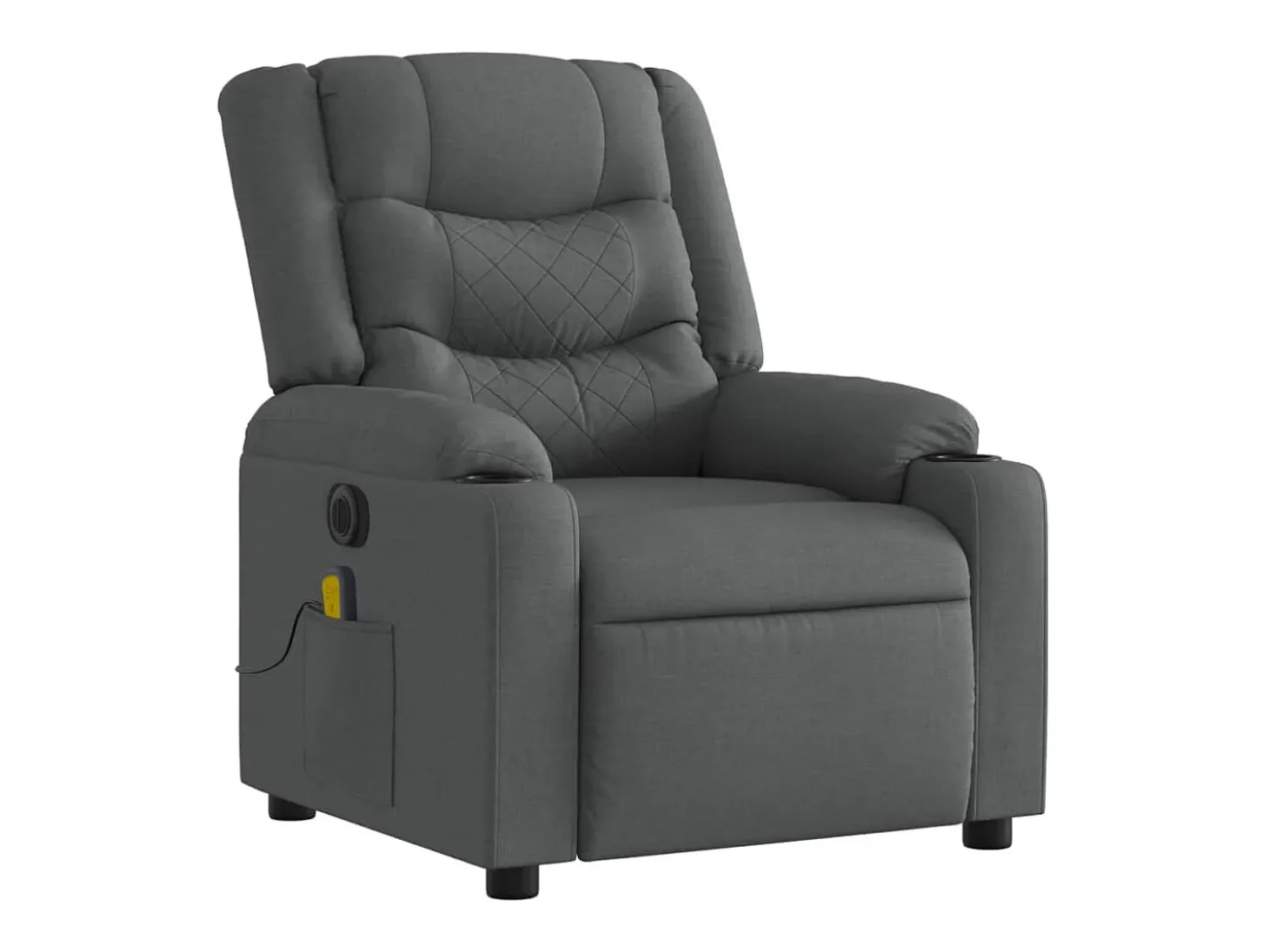 Poltrona reclinável de massagens elétrica tecido cinza-escuro SHL954506