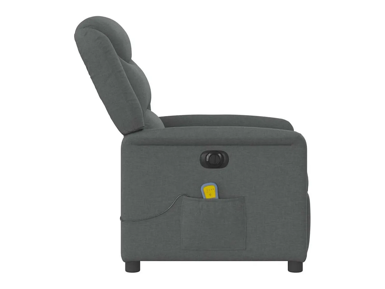 Poltrona reclinável de massagens elétrica tecido cinza-escuro SHL912743