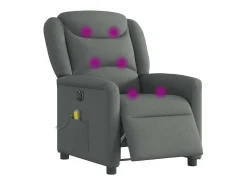 Poltrona reclinável de massagens elétrica tecido cinza-escuro SHL912743