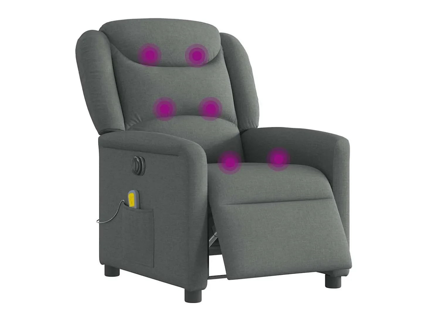 Poltrona reclinável de massagens elétrica tecido cinza-escuro SHL912743