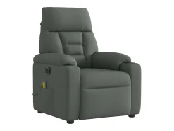 Poltrona reclinável de massagens elétrica tecido cinza-escuro SHL164046