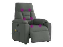 Poltrona reclinável de massagens elétrica tecido cinza-escuro SHL164046