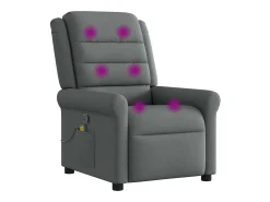 Poltrona reclinável de massagem em tecido cinza escuro SHL842219