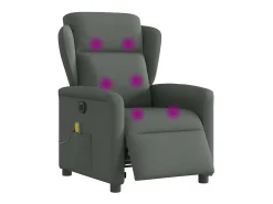 Poltrona reclinável de massagens elétrica tecido cinza-escuro SHL789993