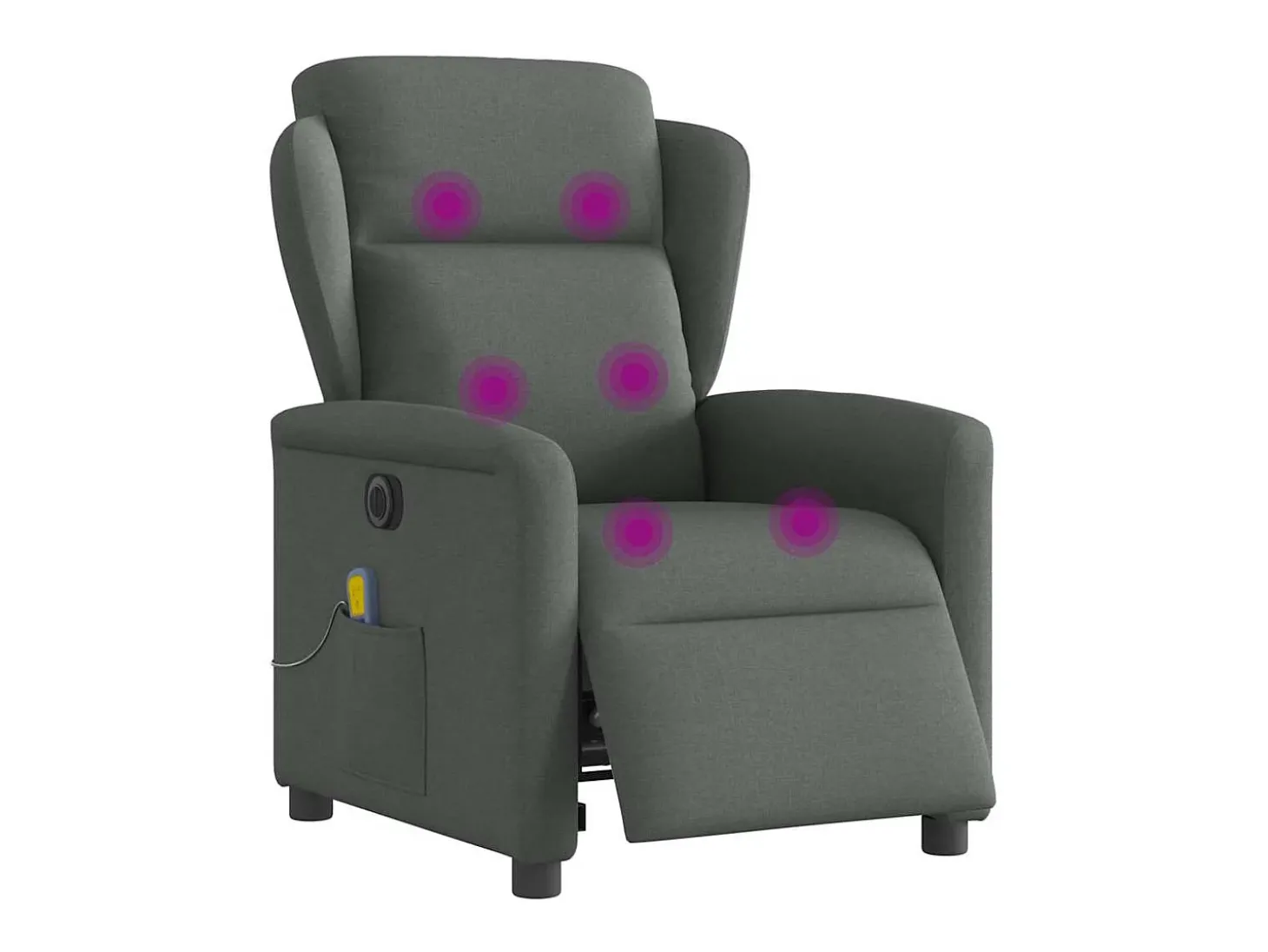 Poltrona reclinável de massagens elétrica tecido cinza-escuro SHL789993