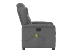 Poltrona reclinável de massagens elétrica tecido cinza-escuro SHL789993