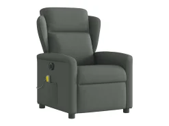 Poltrona reclinável de massagens elétrica tecido cinza-escuro SHL789993