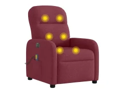 Poltrona reclinável de massagens elétrica tecido vermelho tinto