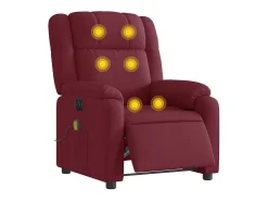 Poltrona reclinável de massagens elétrica tecido vermelho tinto SHL12230