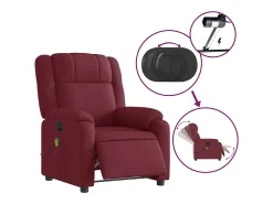 Poltrona reclinável de massagens elétrica tecido vermelho tinto SHL12230