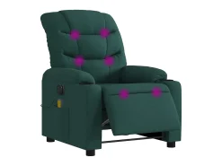 Poltrona reclinável de massagens elétrica tecido verde-escuro SHL970336