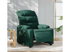 Poltrona reclinável de massagens elétrica tecido verde-escuro SHL970336