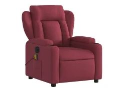 Poltrona reclinável de massagens elétrica tecido vermelho tinto SHL373069