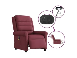 Poltrona reclinável de massagens elétrica tecido vermelho tinto SHL586327