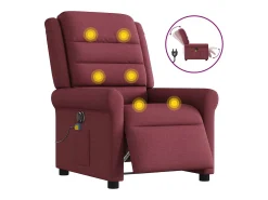 Poltrona reclinável de massagens elétrica tecido vermelho tinto SHL586327
