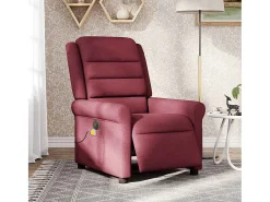 Poltrona reclinável de massagens elétrica tecido vermelho tinto SHL586327