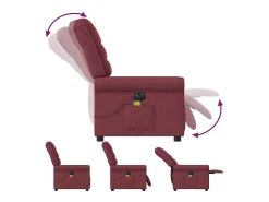 Poltrona reclinável de massagens elétrica tecido vermelho tinto SHL586327