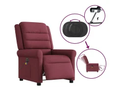 Poltrona reclinável de massagens elétrica tecido vermelho tinto SHL586327
