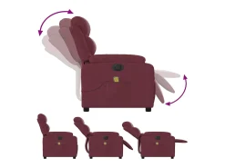 Poltrona reclinável de massagens elétrica tecido vermelho tinto SHL617525