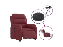 Poltrona reclinável de massagens elétrica tecido vermelho tinto SHL617525