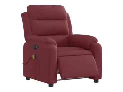 Poltrona reclinável de massagens elétrica tecido vermelho tinto SHL617525