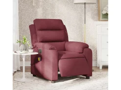 Poltrona reclinável de massagens elétrica tecido vermelho tinto SHL617525