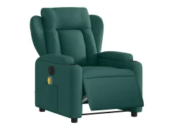 Poltrona reclinável de massagens elétrica tecido verde-escuro SHL298255