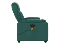 Poltrona reclinável de massagens elétrica tecido verde-escuro SHL298255