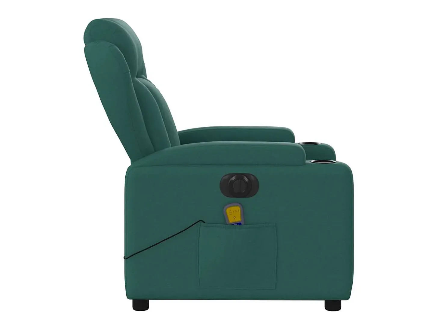 Poltrona reclinável de massagens elétrica tecido verde-escuro SHL298255