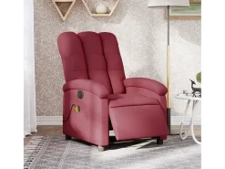 Poltrona reclinável de massagens elétrica tecido vermelho tinto SHL268705