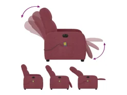 Poltrona reclinável de massagens elétrica tecido vermelho tinto SHL842184