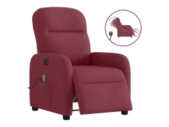 Poltrona reclinável de massagens elétrica tecido vermelho tinto SHL842184
