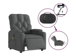 Poltrona reclinável de massagens elétrica tecido cinza-escuro SHL453497