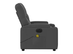 Poltrona reclinável de massagens elétrica tecido cinza-escuro SHL453497