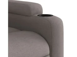 Poltrona reclinável elevatória tecido cinzento-acastanhado
