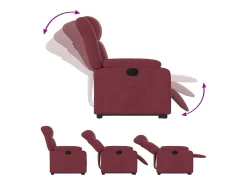 Poltrona reclinável elevatória elétrica tecido vermelho-tinto