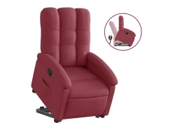 Poltrona reclinável elevatória tecido vermelho tinto