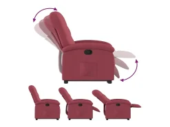 Poltrona reclinável elevatória tecido vermelho tinto
