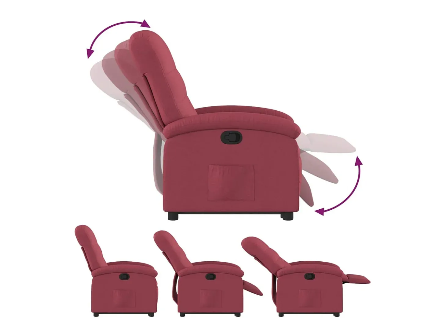Poltrona reclinável elevatória tecido vermelho tinto