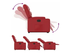 Poltrona reclinável elevatória elétrica couro artif. vermelho
