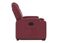 Poltrona reclinável elevatória elétrica tecido vermelho-tinto