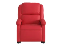 Poltrona reclinável elevatória couro artificial vermelho