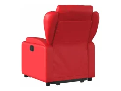 Poltrona reclinável elevatória elétrica couro artif. vermelho PT957993